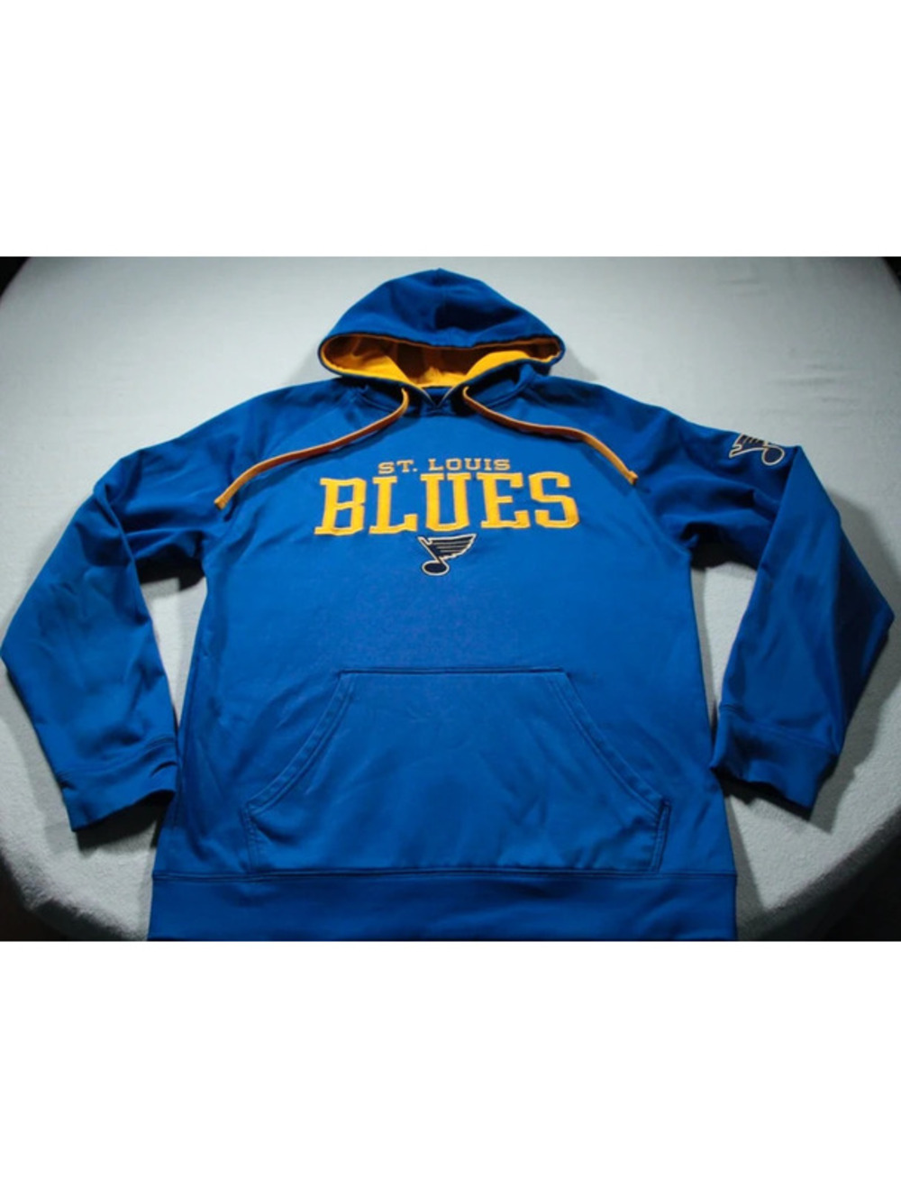 St. Louis Blues Hooded Sweatshirt Hoodie L Polyester NHL Hockey Distressed